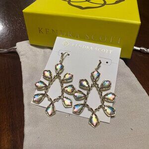 NEW! Kendra Scott Camry open frame earrings in yellow watercolor illusion